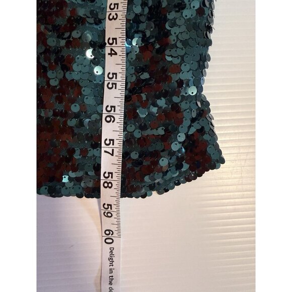 BCBGMAXAZRIA All Over Sequin Gown Jade Green Showgirl Maxi Dress Formal Stretch - Picture 12 of 12